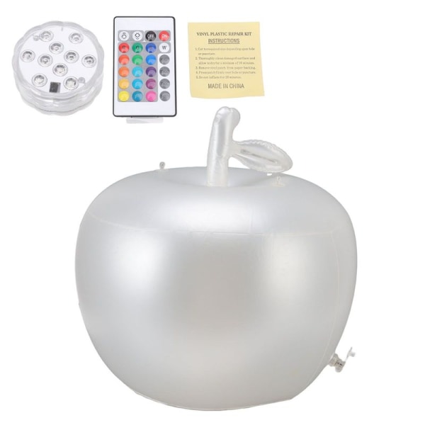 Oppblåsbare Apple LED Light Ball PVC LED Glow Balls Pakke med 16