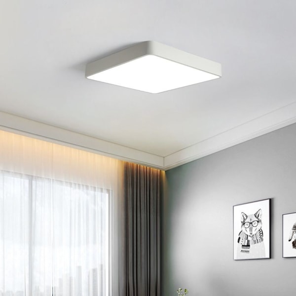 Ouyulong firkantet LED-taklampe, vanntett IP54, naturlig hvitt taklampe