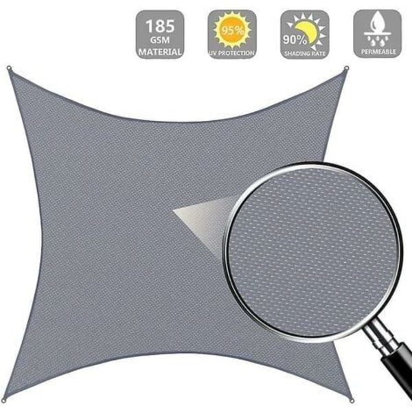 Rektangulär skuggskydd, Vattentät skuggskydd 2 x 3m, UV-skydd med andningsbar vindskydd, Canvas för Pergola Terrass Balkong Utomhus Trädgård