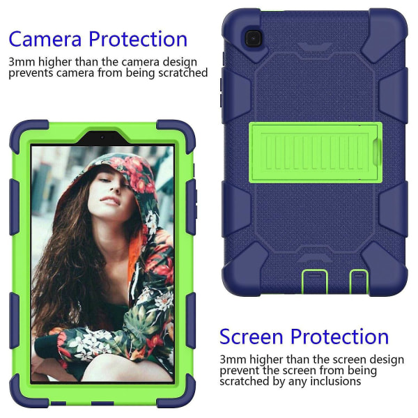 Til Samsung Galaxy Tab A7 Lite 8,7-tommer dobbeltfarvet silikone + pc-tablet-etui Kickstand Stødsikkert beskyttelsescover