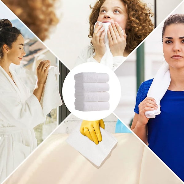 Bomull | Handdukar av premiumkvalitet 100 % bomull för hotell och spa | Mjuka och absorberande (4-pack, vita)