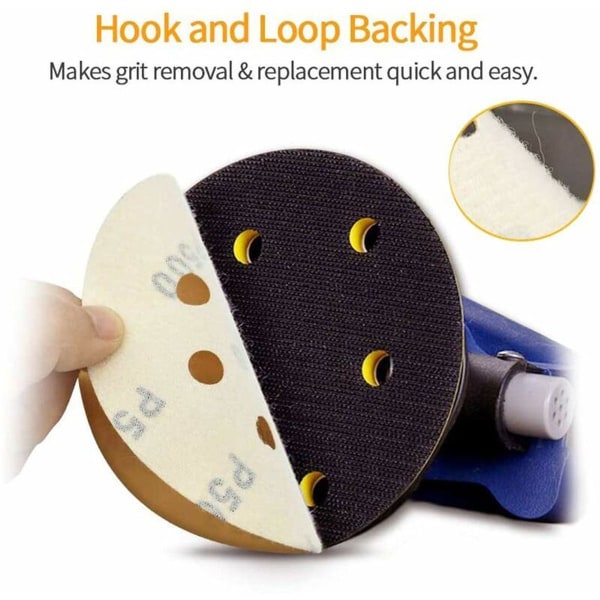 125 mm sandpapper slipdiskar, 100 slipdiskar slipmaskiner slipdynor runda 8 L