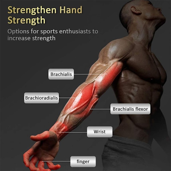 Set med 2 handtränare, fingerhantel handgreppstränare svart röd