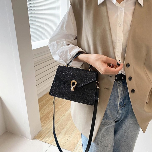 Liten paljett liten veske ny trend tekstur bærbar liten veske vestlig stil kjede crossbody veske