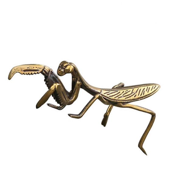 Mässing Mantis Skulptur Liten Metall Mantis Trädgård Mantis Skulptur Retro Mässing Insekt Dekoration För