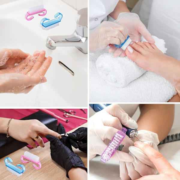 Nagelborstar, plastborste för rengöring av naglar
