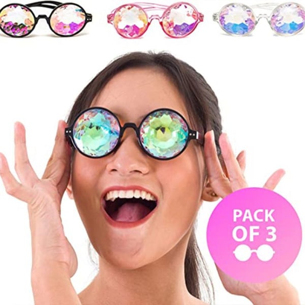 Kalejdoskop briller - psykedeliske briller - Funky prisme briller til raves