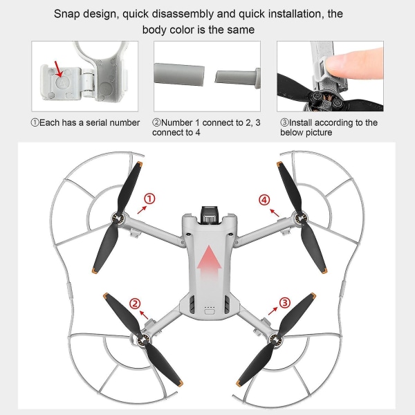 Til Mini 3 Pro Anvendelig Propr Blad Ring Anti-Ring 360 Dr Beskyttende