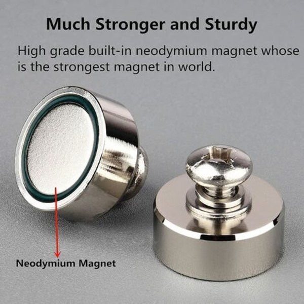 Pack 40 kg starka neodymmagneter med M8 invändig gänga, stark avtagbar magnetisk hållare för belysning, verktyg, utrustning med bult