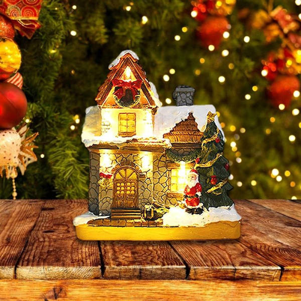 Anime oplyst julelandsby, LED miniature julelandsbyhus, julelandsby ha