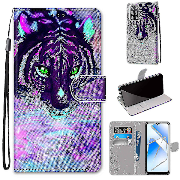 Nyt telefoncover kompatibel med Oppo A55 5g/a54 5g Tiger drikkevand mobiltelefoncover