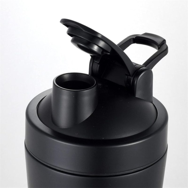 25 ounce rustfrit stål protein shaker flaske, sort