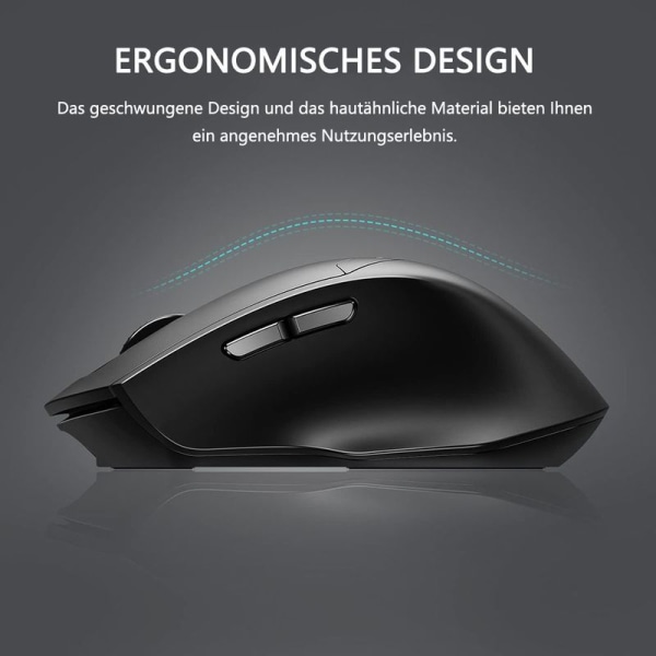 inphic trådlös mus, Bluetooth-mus tyst uppladdningsbar (Tri-Mode: BT