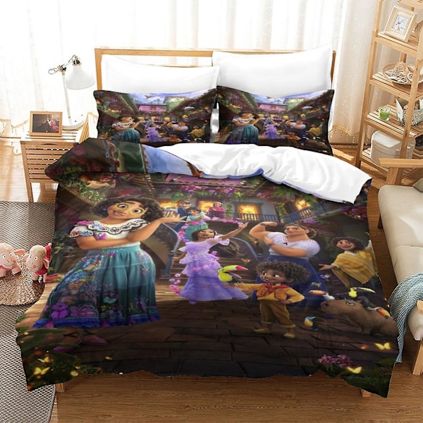 Magic Full House-18# Magic Full House Digital Printing Tredelt Sett Solid 90g Børstet Dynetrekk Putevar Logo