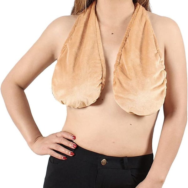 Kvinnor Amning Top Handduk BH Bath Hängande Neck Tube Top Beige