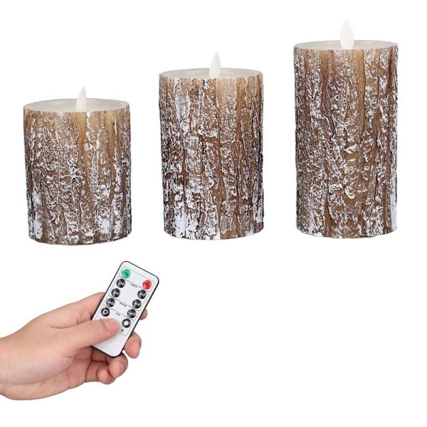 3-pack LED-ljus i form av tall med dimbar fjärrkontroll och varmt sken