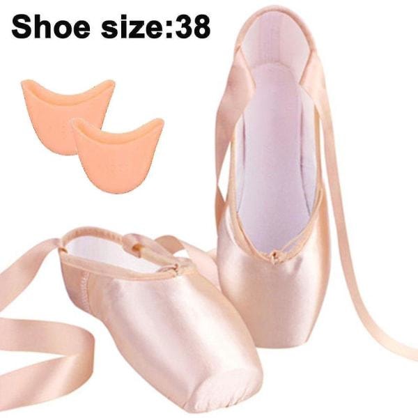 Ballet Pointe sko Kvinders bånd Ballet sko med tåbeskyttelse hudfarvet 25