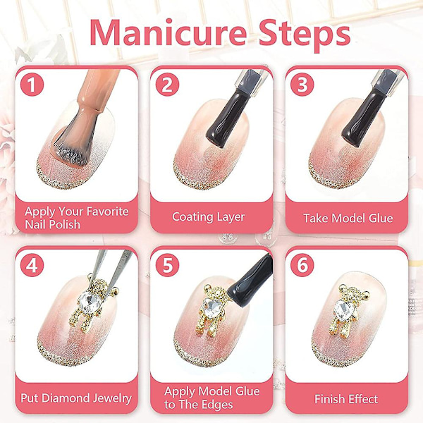 Nagelcharm, Legering Nagelstenar, Stenar För Nageldekoration, 1 Set Av 10, En Kombination