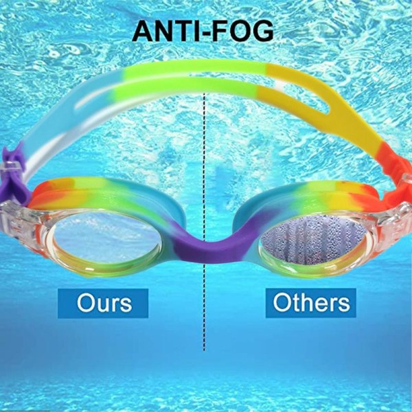 Svømmebriller for barn, anti-tåke, 100 % UV-beskyttelse, for Form8