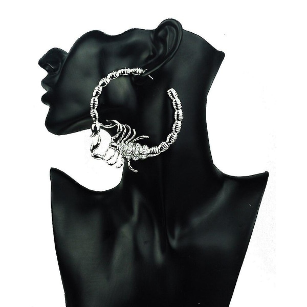 Overdrevet Big Scorpion Ear Hoop Øreringe Til Kvinder Punk Style Rhinestones Unik Rock Fashion Smykker Festgave