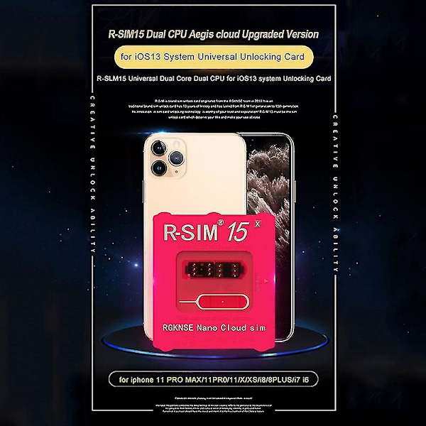 R-sim15 Ultra Iccid Nanosim Låsa Upp Kort Kompatibel Iphone 11 Pro Max 8 7 6 Kompatibel Ios 13