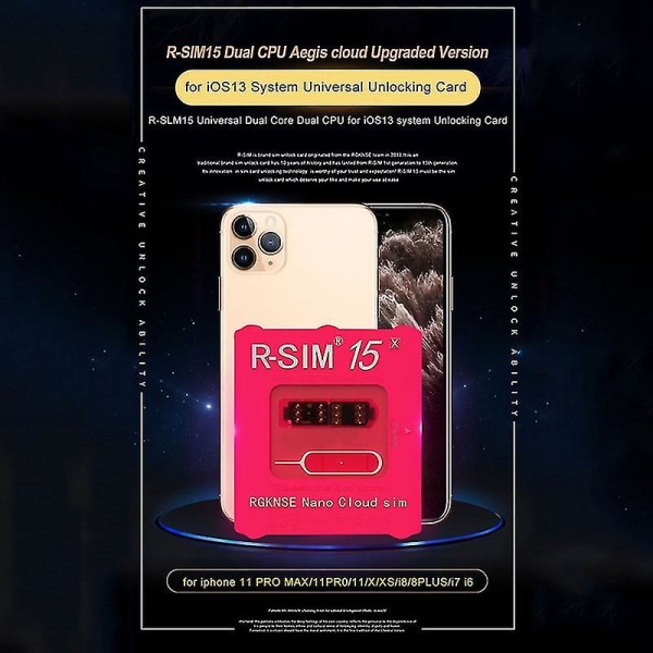 R-sim15 Ultra Iccid Nanosim Unlock-kort Kompatibel Iphone 11 Pro Max 8 7 6 Kompatibel Ios 13