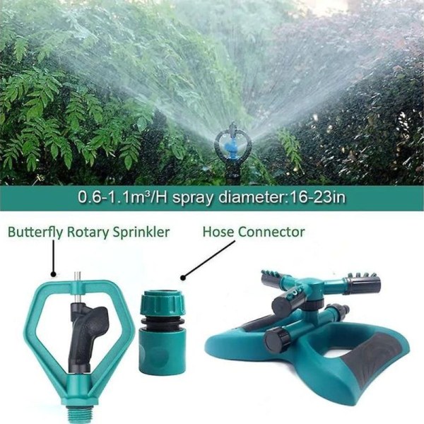Trädgårdssprinkler, automatisk gräsbevattningssprinkler 360 grader