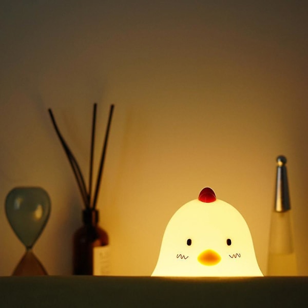 Nattlampor för barn, dekorativa lampor för USB -laddningsrum för flickor (tidigt till sängs kycklingväckarklocka)