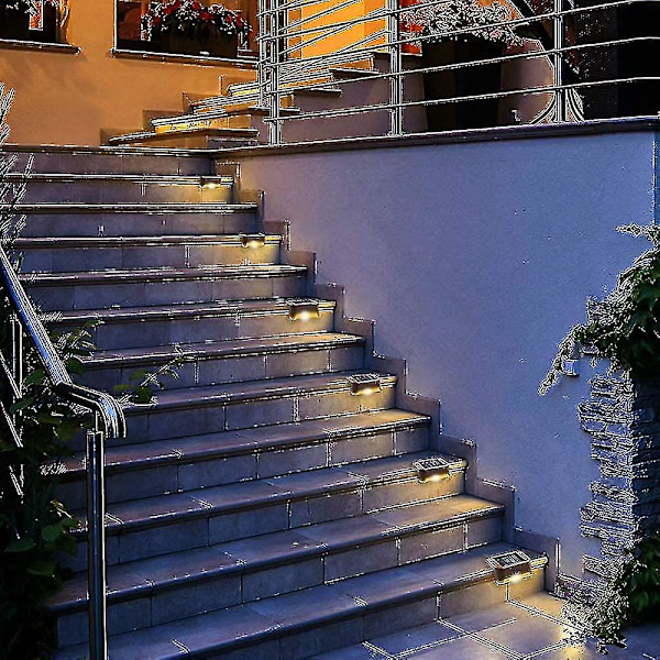 12 kpl vedenpitävät aurinkokennoaidat, portaiden valot, Ip65 Led aurinkokennovalot puutarhaan