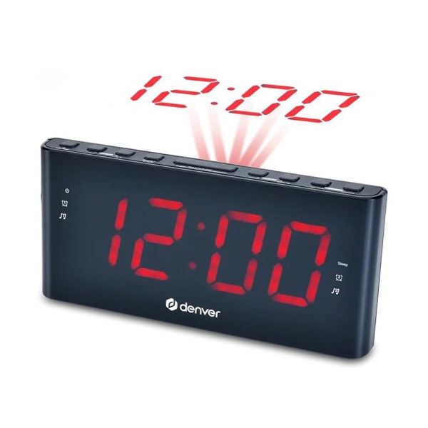 Denver CPR-710 Klockradio med projektion och dubbla alarm - Svar Svart