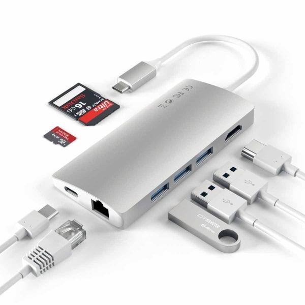 Satechi USB C Hub Ethernet adapter Pris i Sverige Silvergrå b7bf |  Silvergrå | 150 | Fyndiq