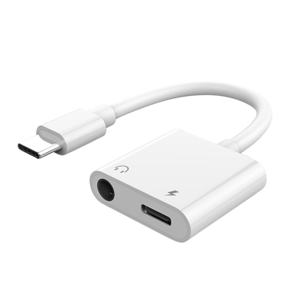 SiGN Adapter USB C till 3.5 mm Ladda & lyssna Vit white