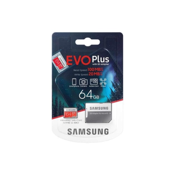 Samsung EVO Plus microSDXC muistikortti (64 GB) Red 2d84 | Red | 50 | Fyndiq