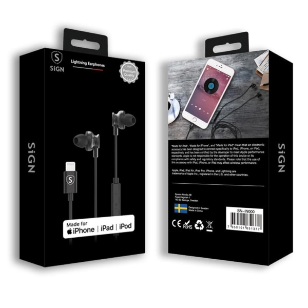 SiGN In-ear Lightning iPhone kuulokkeet - Musta Black 7ea6 | Black | 150 |  Fyndiq