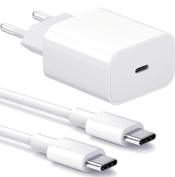 35W hurtigoplader strømadapter med kabel 1m hvid USB-C