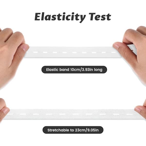 Justerbart elastisk bånd med knapphull og 10 knapper - Elastisk linning for tilpasning Hvit Hvit Hvit