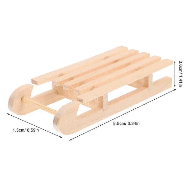 Dockhus Träsläde Modell Jul Miniatyr DIY 4st Set