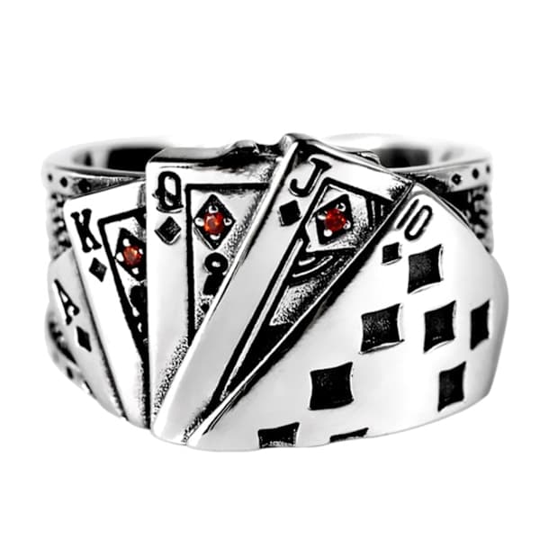 Pokerspel Casino Ring Spelkort Statement Bandring
