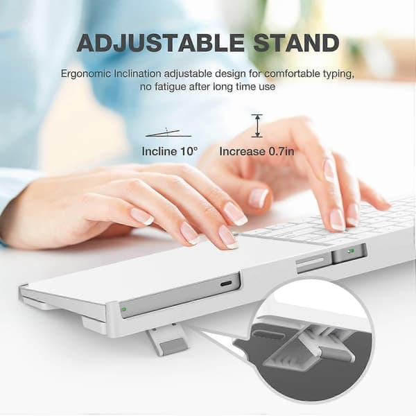 BESTAND Justerbart Skrivebordsstativ for Apple Magic Trackpad 2/3/Magic Keyboard 2/3