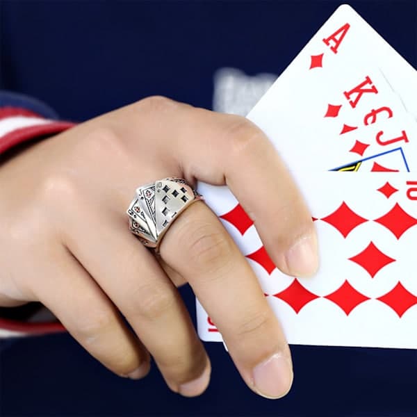 Pokerspel Casino Ring Spelkort Statement Bandring