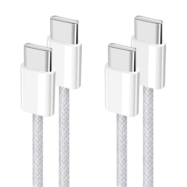 USB-C till USB-C snabbladdningskabel: PD3.0 60W USB Type-C-kabel, flätad nylonladdningskabel, kompatibel USB-C-sladd, 2-pack, 1M