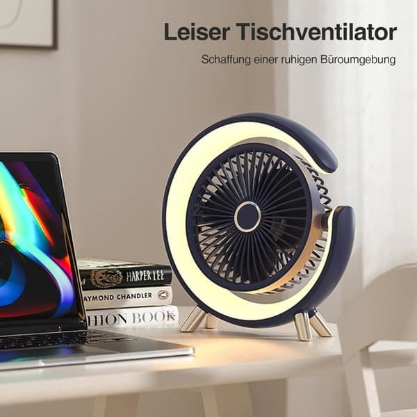 Bordventilator - TANDE - USB-model - 5 hastigheder - Genopladelig - Bærbar