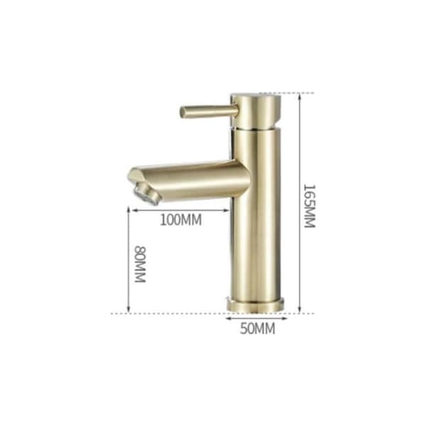 Blyfri messing håndvaskarmatur – Børstet guld – Keramisk ventil – 30 % vandbesparelse – Nem 3/8\" installation