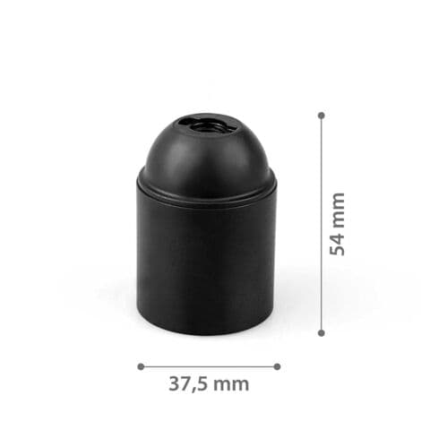 Pakke med 10 sorte E27 fatninger, glat base E27 fatningsholder til synlige pærer og tykt E27 gevind