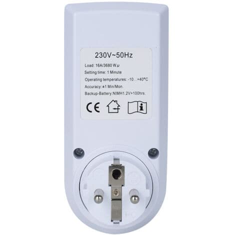 Programmerbar digital stikkontakt-timer – 5,7 cm LCD-skærm – Tyverisikring med tilfældig tilstand – 10 ON-OFF-programmer – Energibesparende