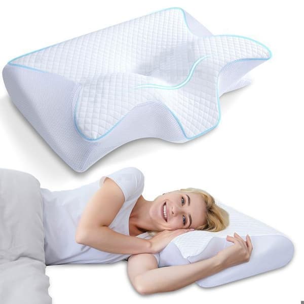 Ergonomisk Nackkudde - Ortopedisk Memory Foam Nackstöd - 60 x 40 x 13CM - För Sido- och Ryggsovande