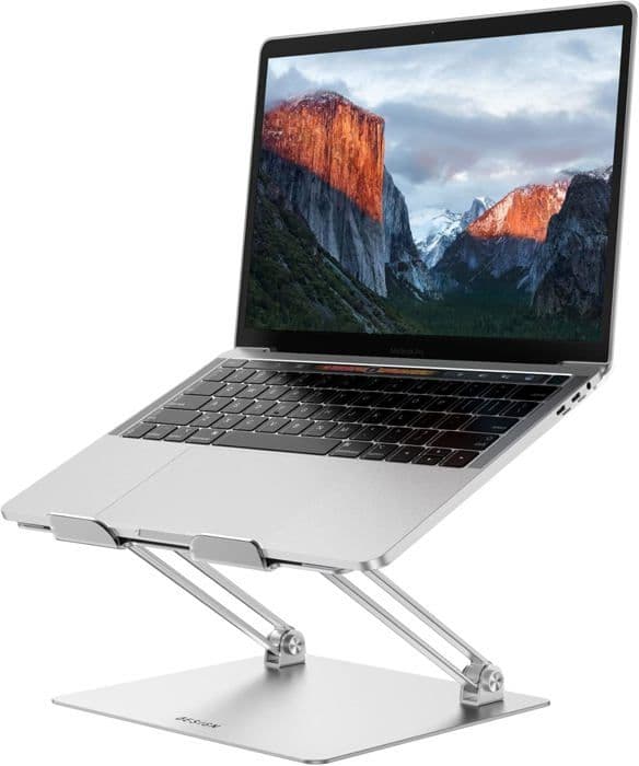 S10 Aluminium Laptop Stand, Laptop Stand Kompatibel med Computer Stand, Sølv