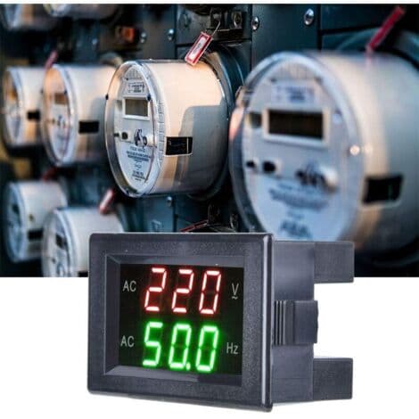 Dobbelt LED-display Generator Digital AC Voltmeter Frekvens Testværktøj Måler