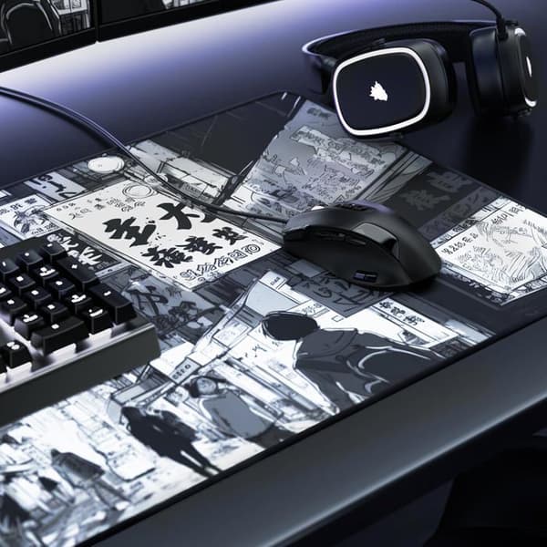 XXL Gaming Musematte 900x400x3mm, Musematte, Ekstra Stor Stoff Gaming Skrivebordsmatte, Sklisikker Base