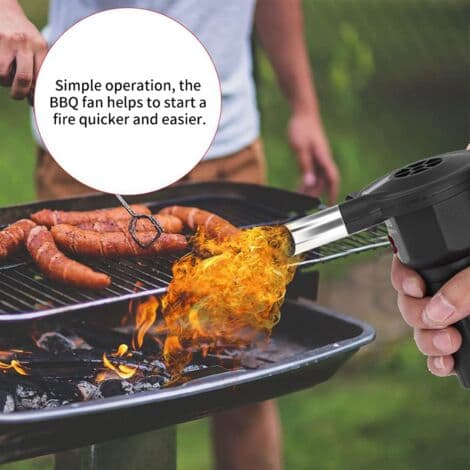 Kraftfuld Mini Elektrisk Blæser til Grill, Lav Støj, Picnic Luftblæser